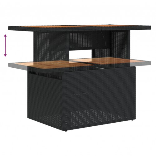 vidaXL 8-dijelna Vrtna Sofa Set s Jastučićima Crna Poli Ratan Cijene
