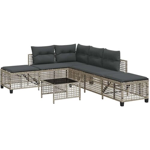  3-dijelni set kutne vrtnih sofa s jastucima od poliratana Slike