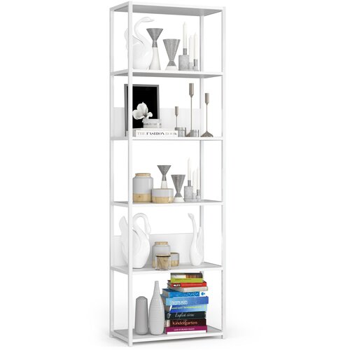 AKORD Regal V Loft Slogu Iz Kovine, Bela, (5000332507) Cene