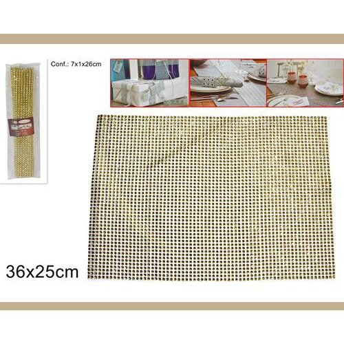  PODMETAČ STRASS 25*36CM ZLATNI Cene