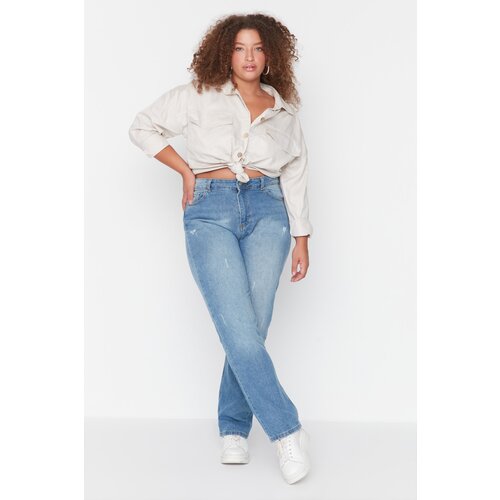 Trendyol Curve Indigo High Waist Skinny Jeans Slike