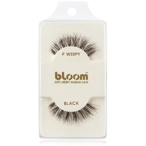 Bloom Natural lepilne trepalnice iz naravnih las (Wispy, Black) 1 cm