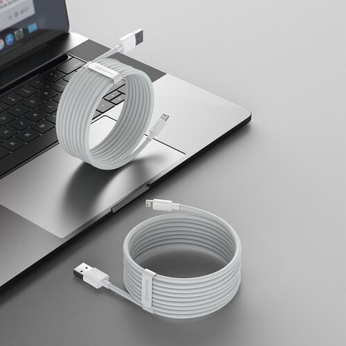 Baseus simple wisdom data cable kit usb to lightning 2.4A (2kom/Set）1.5m bijeli Slike
