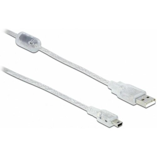 Delock kabel usb a-b mini 1m dvojno oklopljen transparent 83905 Slike