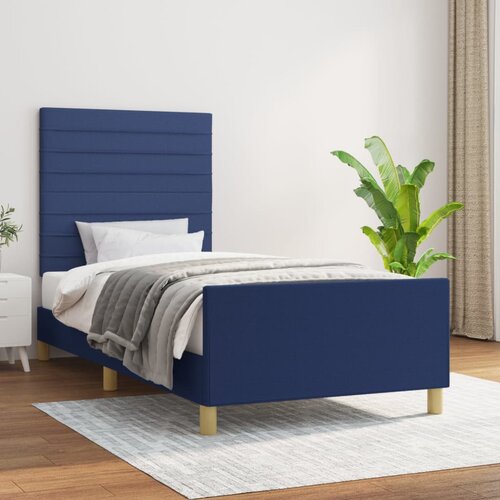 vidaXL Posteljni okvir z vzglavjem moder 80x200 cm blago Cene