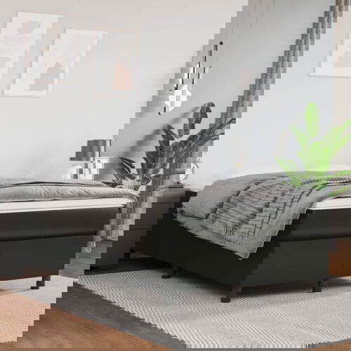 VidaXL Box spring posteljni okvir črn 120x200 cm umetno usnje Slike