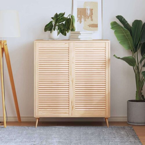  Vrata za omarico z letvicami 2 kosa 99,3x49,4 cm trdna borovina, (21412661) Slike