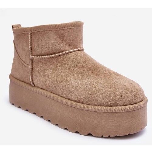 Kesi Leather snow boots on platform beige Corcoran Slike