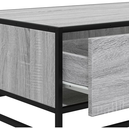  Stolić za kavu siva boja hrasta 90x57x35 cm od drva i metala Slike