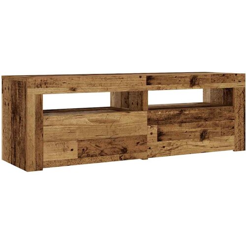  Noćni ormarići 2 kom s LED diodama staro drvo 60x35x40 cm Slike