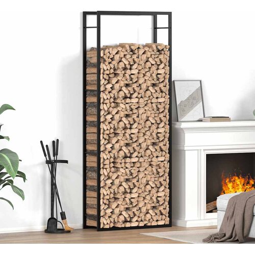  Stalak za drva za ogrjev mat crni 80x28x222 cm čelik Cijene