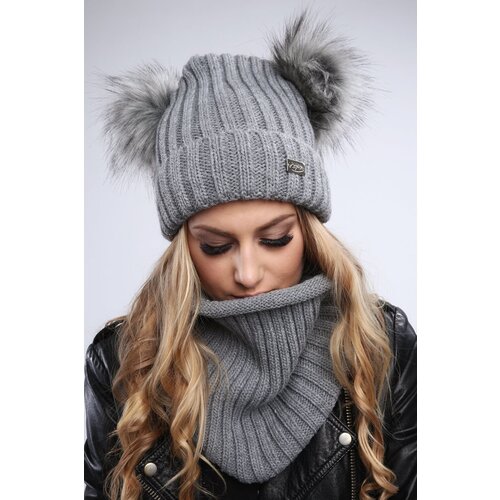 Fasardi Women&amp;#039;s light gray chimney cap, winter set Slike