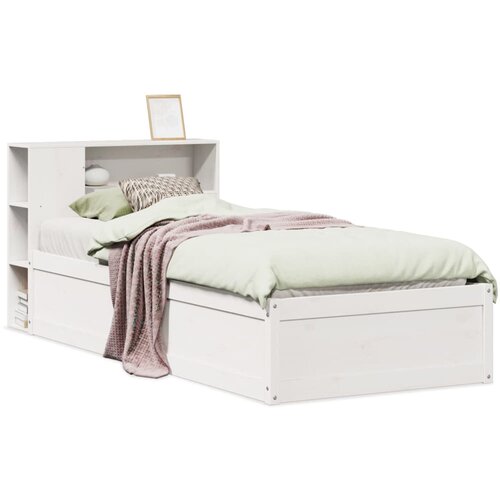 Maison Chic Postelja za odrasle - Posteljni Okvir brez vzmetnice bel 75x190 cm trdna borovina, (22082668) Cene
