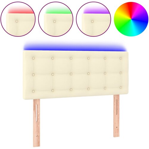 VidaXL Posteljno vzglavje krem 80x5x78/88 cm umetno usnje, (20933289) Slike