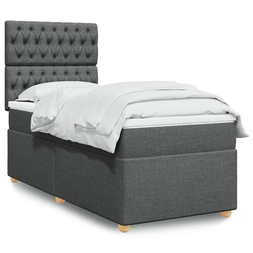  The Living Store Box spring postelja z vzmetnico temno siva 90x190 cm blago - Box Spring Postelja, (21457972) Slike
