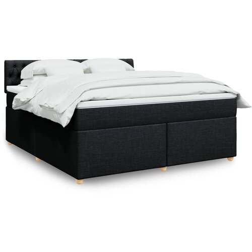 vidaXL Krevet s oprugama i madracem crni 180x200 cm od tkanine Cijene
