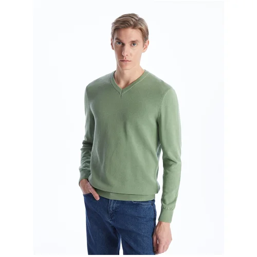 LC Waikiki Men's Classic V-Neck Long Sleeve Knitwear Sweater