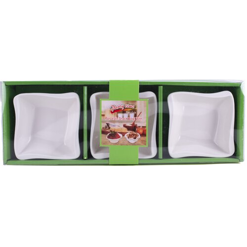 Diker HOME Set porcelanskih činija, 9x9cm, 3 komada, Beli Cene