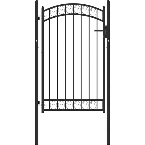  Vrata za ogradu s lučnim vrhom čelična 100 x 150 cm crna Cijene