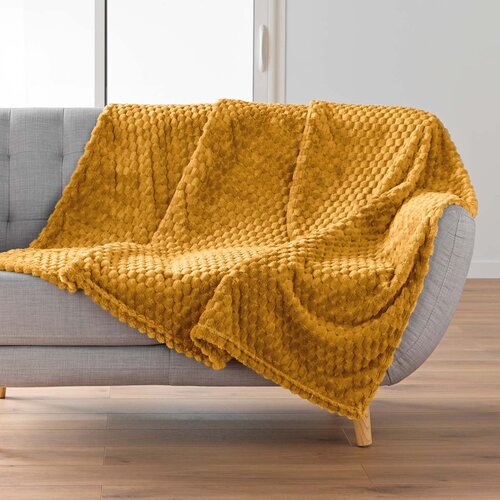 Douceur d int&amp;eacute;rieur Oker žuta deka od mikroflanela 125x150 cm Mini Frosty &amp;ndash; Slike