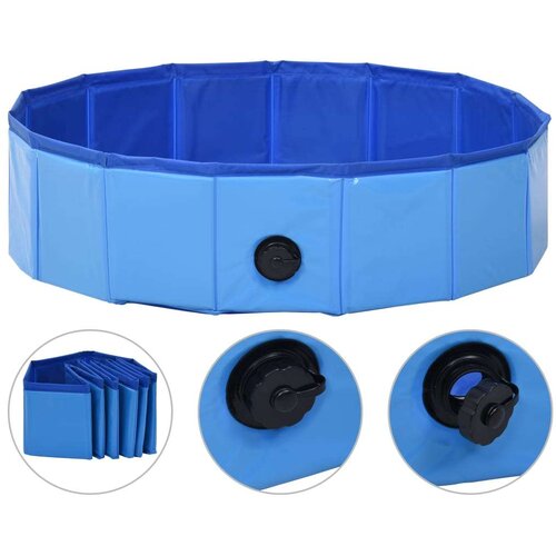 vidaXL Sklopivi bazen za pse plavi 80 x 20 cm PVC Cene