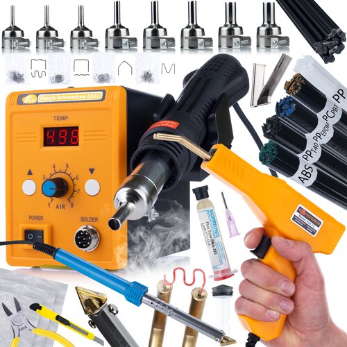 Rosfix SET POSTAJA ZA SPAJKANJE PLASTIKE 858D &ndash; 700W, 100&ndash;500&deg;C, 8 &Scaron;OB, SPOJKE, MREŽE, FLUX | CE, (5000036428) Cene