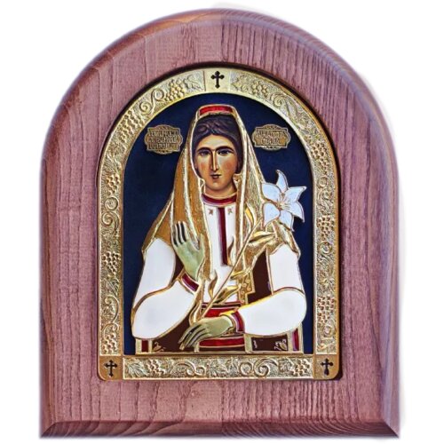  Ikona u drvetu Prepodobna Anastasija Majka Svetog Vasilija, 170x205x22mm Cene
