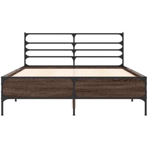  Okvir kreveta boja hrasta 120x200 cm konstruirano drvo i metal Slike