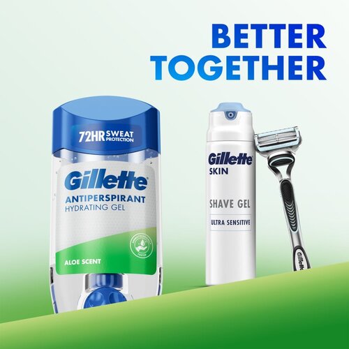 Gillette Antiperspirant Hydrating Gel Aloe Scent antiperspirant gel z vlažilnim učinkom za mo&amp;scaron;ke 70 ml Slike
