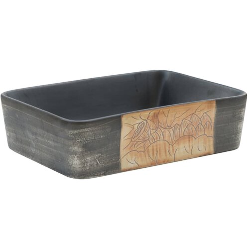Maison Chic Umivalnik - Kopalna umivalnik - Lavabo črn in rjav pravokoten 46x35,5x13 cm keramika, (21684921) Cene