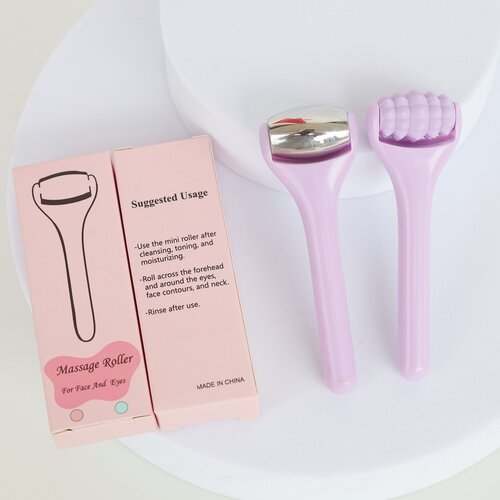INF Mini set za masažo obraza in oči, 2 kosa, jeklo in silikon Purple, (5000339525) Cene