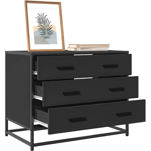  Ormar s ladicama crni 70x41x56 cm izrađeno drvo Cijene