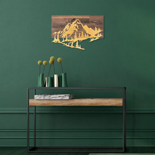 Wallity Zidna dekoracija Mountain v2, 38 x 58 cm, Zlatne boje Cene