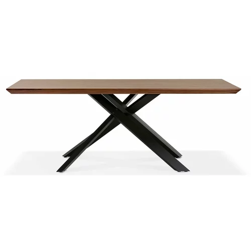 Kokoon Smeđi blagovaonski stol s crnim nogama Royalty, 200 x 100 cm