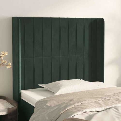  Uzglavlje s ušima tamnozeleno 103x16x118/128 cm baršunasti Cijene