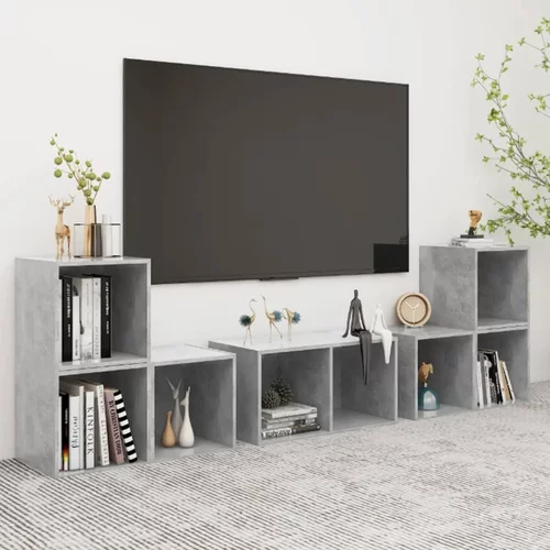 vidaXL Komplet TV omaric 6-delni betonsko siva iverna plošča, (20912607)