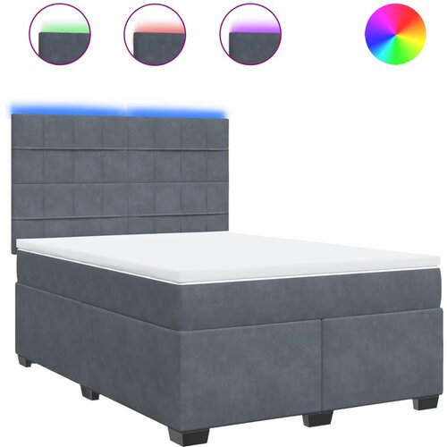 Maison Chic Box spring postelja - Vzmetna postelja z vzmetnico temno siva 140x200 cm žamet SL4644, (21901457) Cene