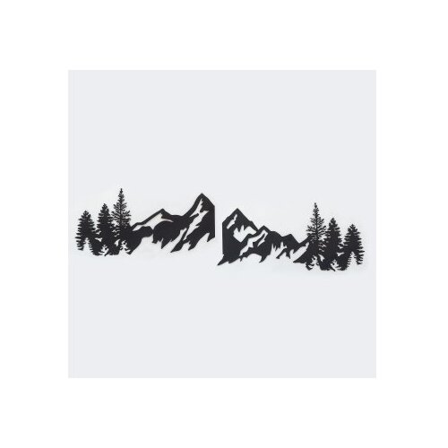 Wallxpert Zidna dekoracija Planine-APT630, 17x69 cm, 1,2 mm, Crna Slike