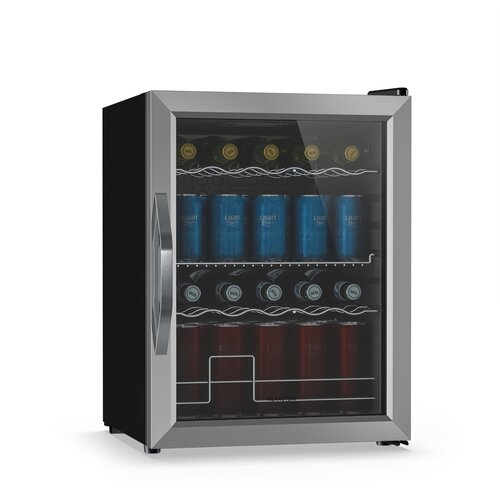 Klarstein Hladnjak za pića Beersafe s vratima od zrcalnog stakla | 64 x 48 cm | Unutarnje LED osvjetljenje | Srebrno-crna Cijene