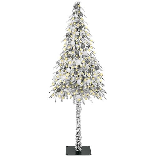  Božićno drvce s 300 LED svjetlima Bijelo 210 cm PE i čelik Slike