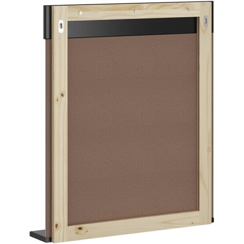  Kupaonsko ogledalo s policom BERG crno 60x12x70 cm masivno drvo Slike