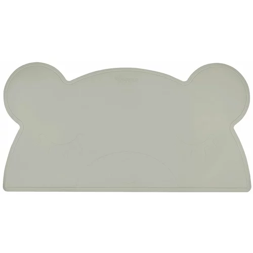 Kindsgut sivi silikonski podmetač Bear, 48 x 25 cm