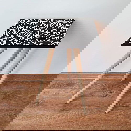Hanah home Shp377 - black blackwhite side table Cene