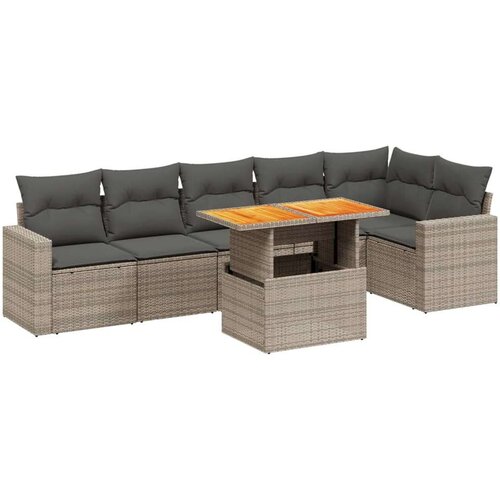 VidaXL 7-dijelni set vrtnih sofa sivi od poliratana Slike