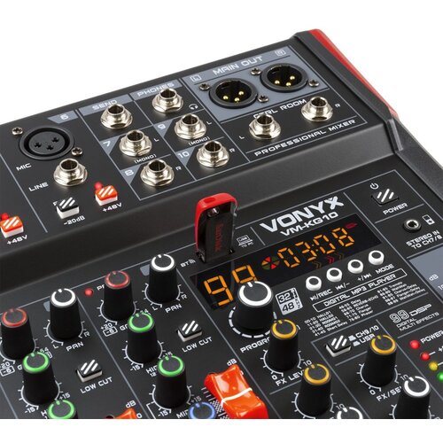  VM-KG10, 10 kanalna me&amp;scaron;alna miza z USB / Bluetooth predvajalnikom ter vokalnim efektom - Audio-Kondric Slike