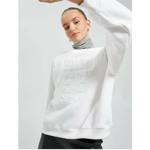 Koton Crew Neck Sweatshirt Relax Fit. Embroidered Detailed.