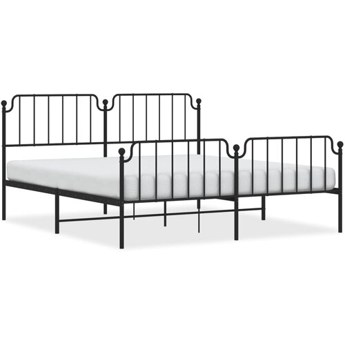 VidaXL Kovinski posteljni okvir z vzglavjem in vznožjem&amp;nbsp;črn 183x213 cm, (20905493) Slike