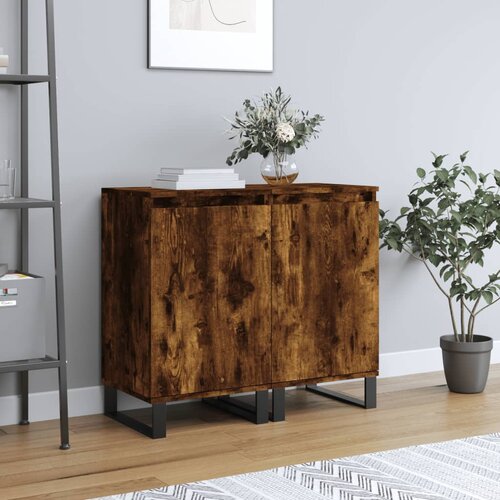 VidaXL Komode 2 kom dimljena boja hrasta 40x35x70 cm konstruirano drvo Slike