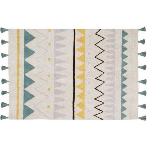 Lorena Canals Krem periv/ručno rađen pamučan dječji tepih 120x160 cm Azteca Vintage Blue &amp;ndash; Slike