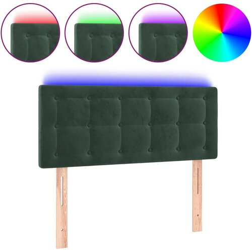 VidaXL LED posteljno vzglavje temno zeleno 80x5x78/88 cm žamet, (20932739) Slike